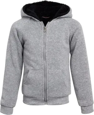 Coney Island Boys Sweatshirts - Cozy Warm Sherpa Lined Soft Fleece Zip Up Hoodie Sweatshirt for Boys (Sizes Run Small: 4-16)
