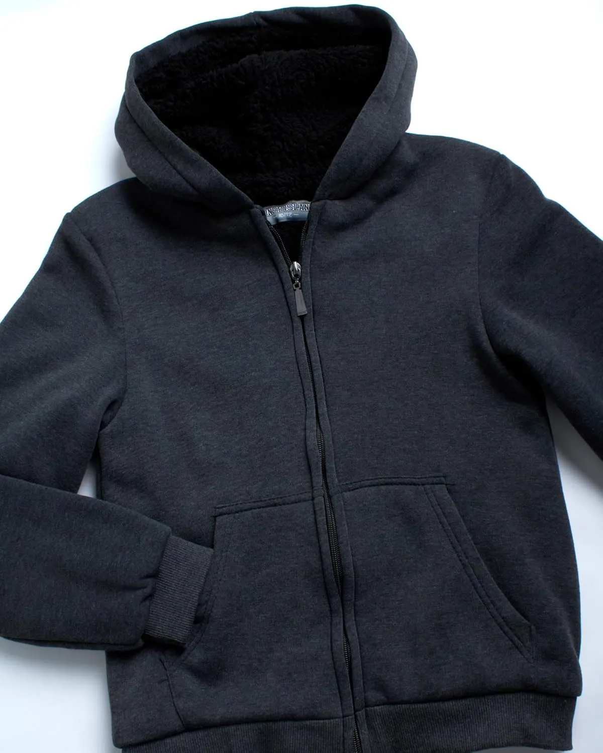 Coney Island Boys Sweatshirts - Cozy Warm Sherpa Lined Soft Fleece Zip Up Hoodie Sweatshirt for Boys (Sizes Run Small: 4-16)