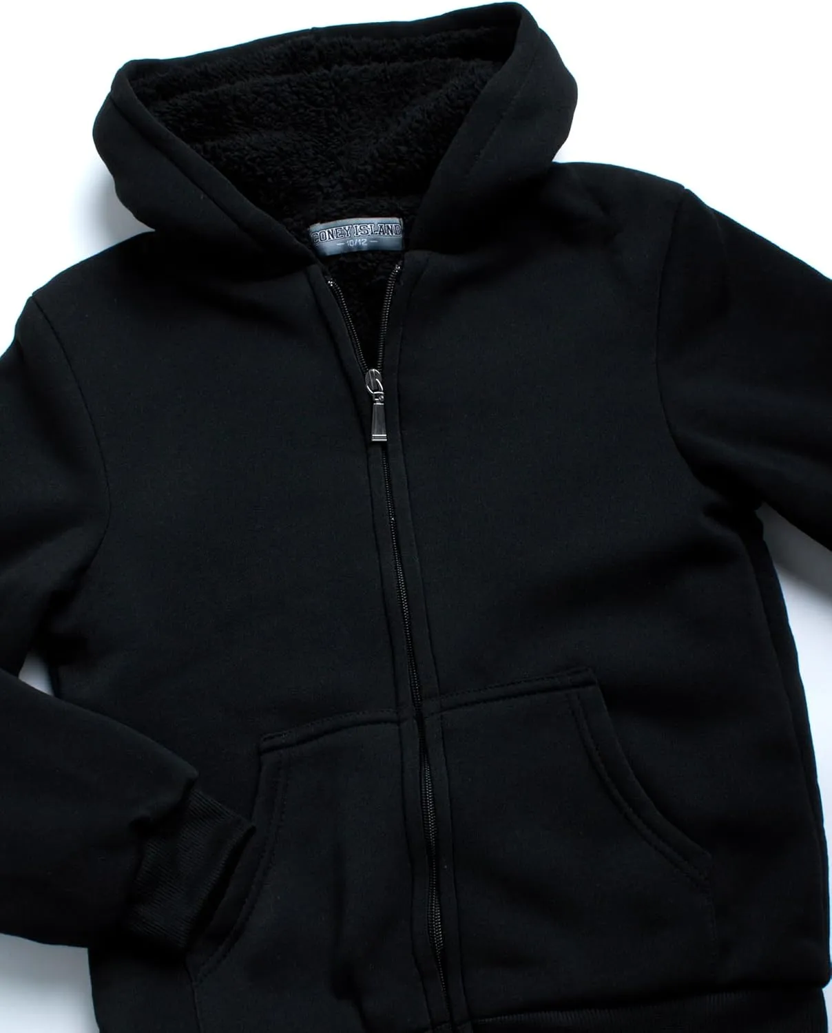 Coney Island Boys Sweatshirts - Cozy Warm Sherpa Lined Soft Fleece Zip Up Hoodie Sweatshirt for Boys (Sizes Run Small: 4-16)