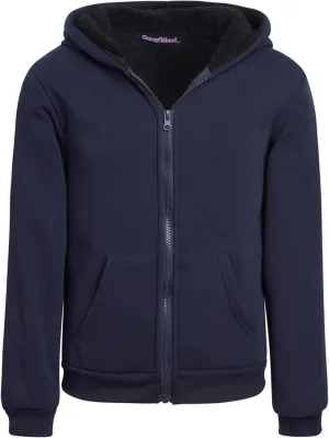 Coney Island Boys Sweatshirts - Cozy Warm Sherpa Lined Soft Fleece Zip Up Hoodie Sweatshirt for Boys (Sizes Run Small: 4-16)