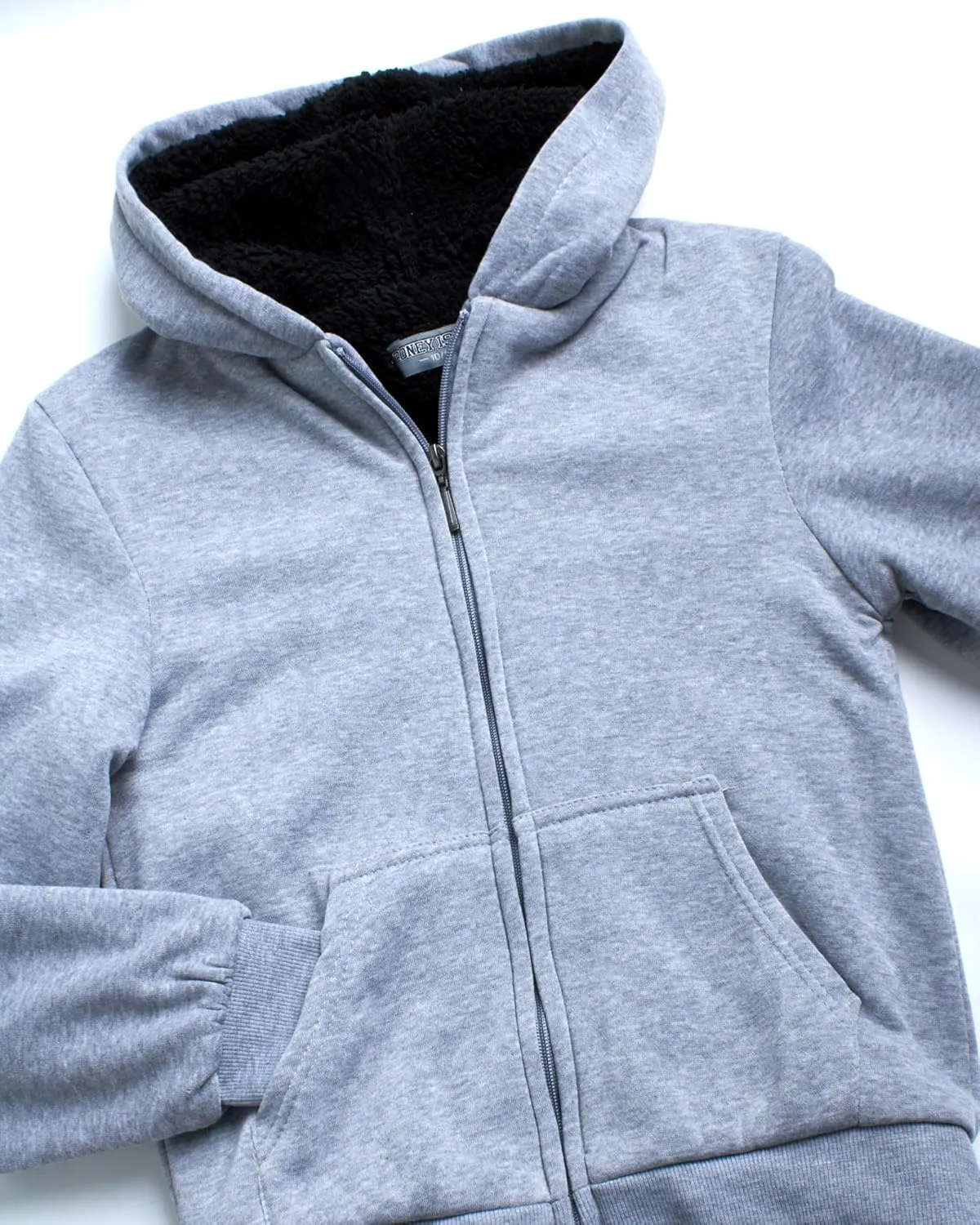 Coney Island Boys Sweatshirts - Cozy Warm Sherpa Lined Soft Fleece Zip Up Hoodie Sweatshirt for Boys (Sizes Run Small: 4-16)