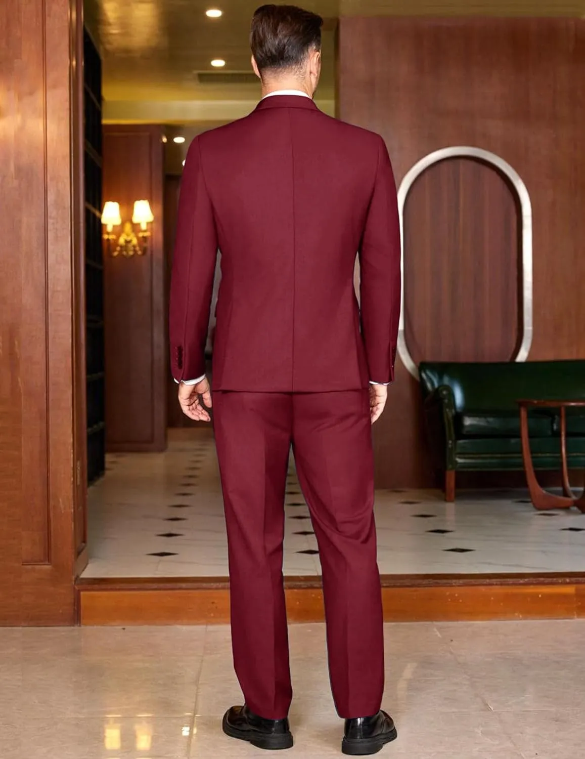 COOFANDY Men's 2 Piece Double Breasted Suits Slim Fit Tuxedo Jacket and Dress Pants Set for Wedding Business Prom
