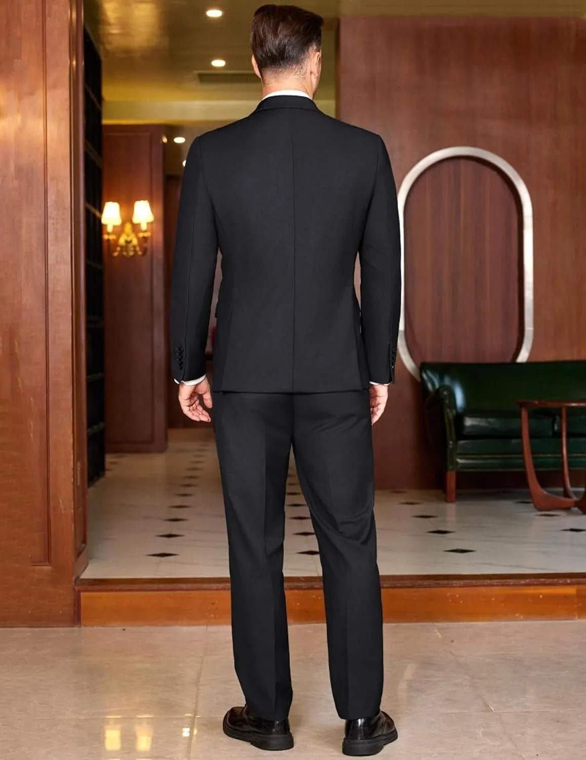 COOFANDY Men's 2 Piece Double Breasted Suits Slim Fit Tuxedo Jacket and Dress Pants Set for Wedding Business Prom