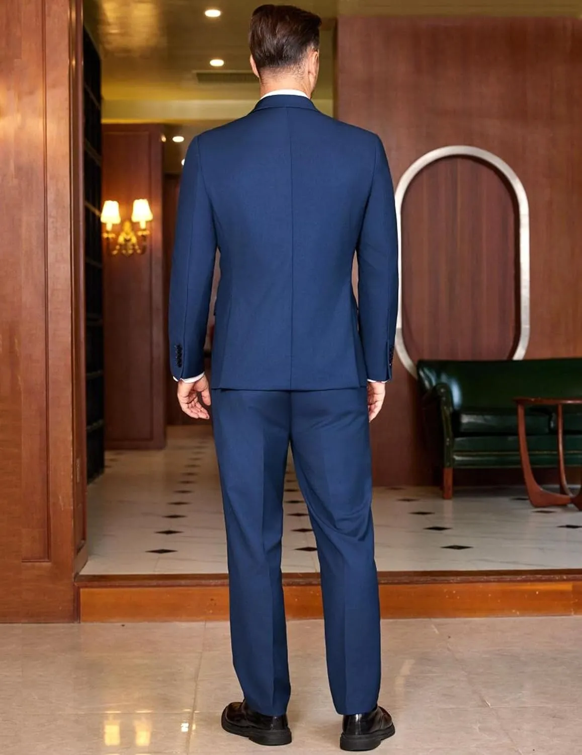 COOFANDY Men's 2 Piece Double Breasted Suits Slim Fit Tuxedo Jacket and Dress Pants Set for Wedding Business Prom