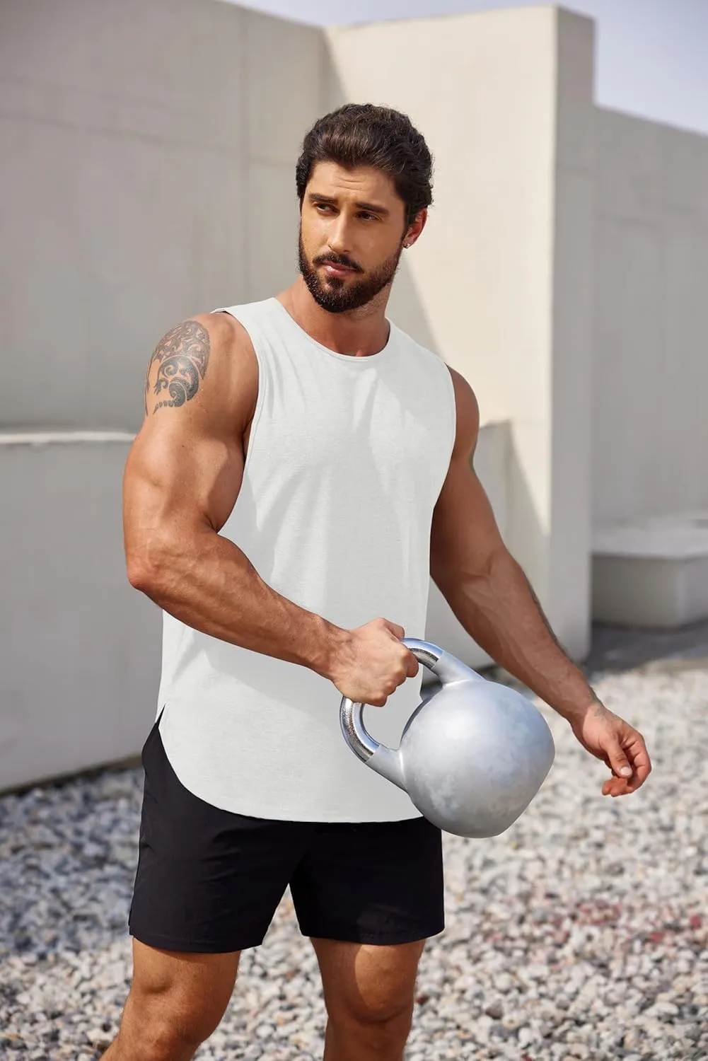 COOFANDY Men's 3 Pack Workout Tank Tops Sleeveless Gym Shirts Bodybuilding Fitness Muscle Tee Shirts