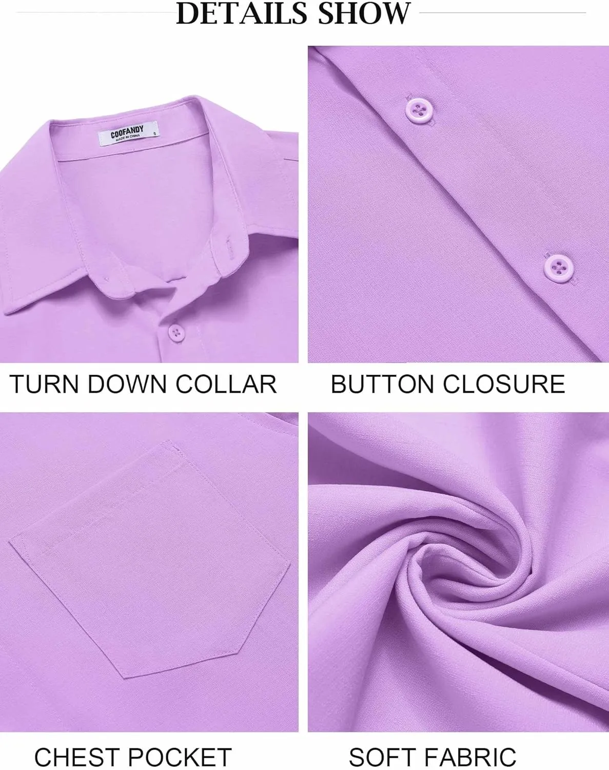 COOFANDY Men's Button Down Shirts Short Sleeve Casual Summer Shirts Beach Wedding Shirt with Pocket