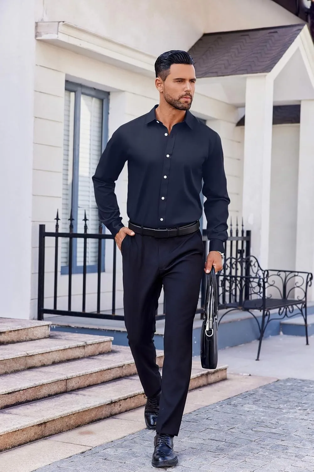 COOFANDY Mens Dress Shirt Long Sleeve Wrinkle Free Formal Shirts Business Casual Button Down Shirts