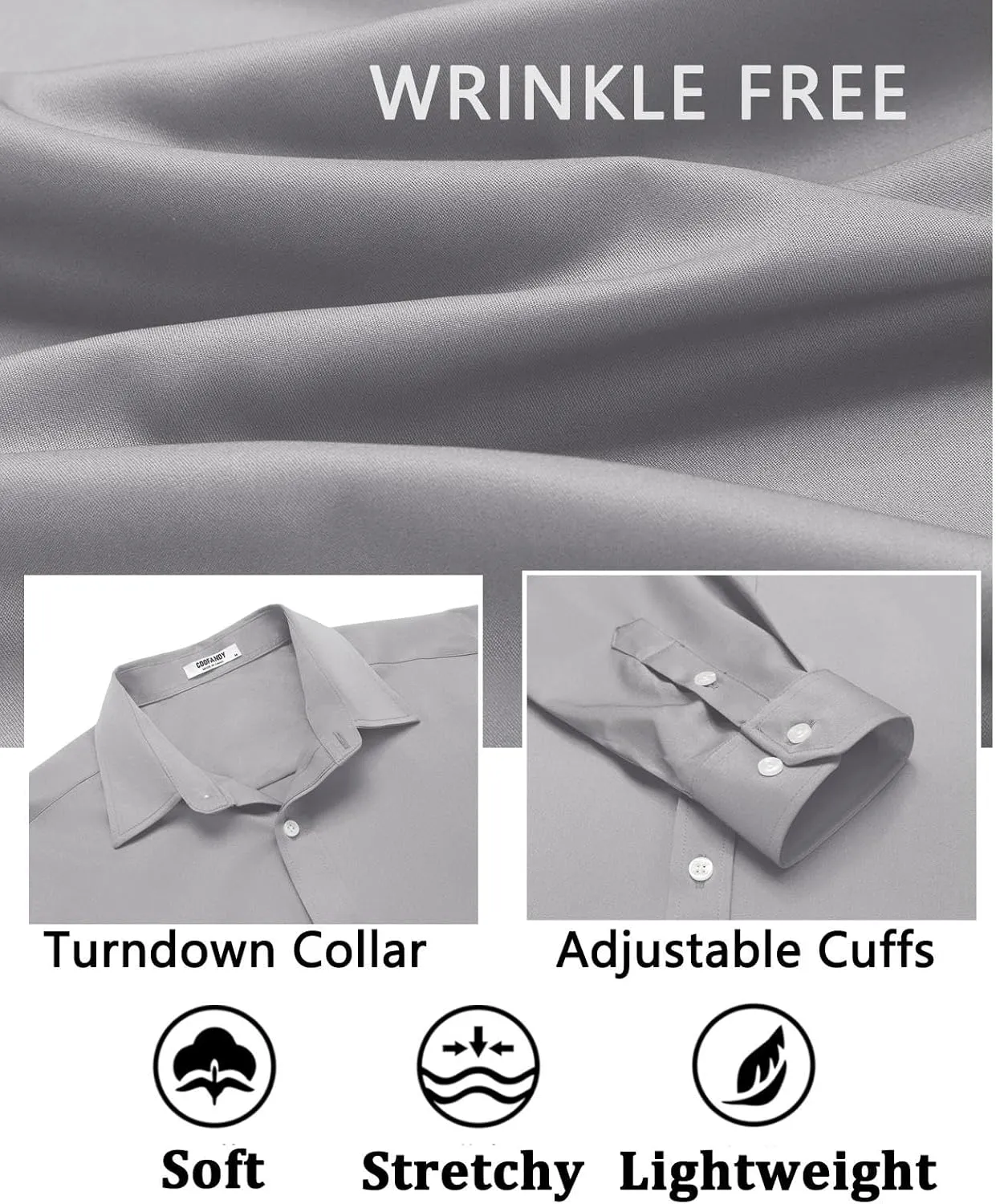 COOFANDY Mens Dress Shirt Long Sleeve Wrinkle Free Formal Shirts Business Casual Button Down Shirts