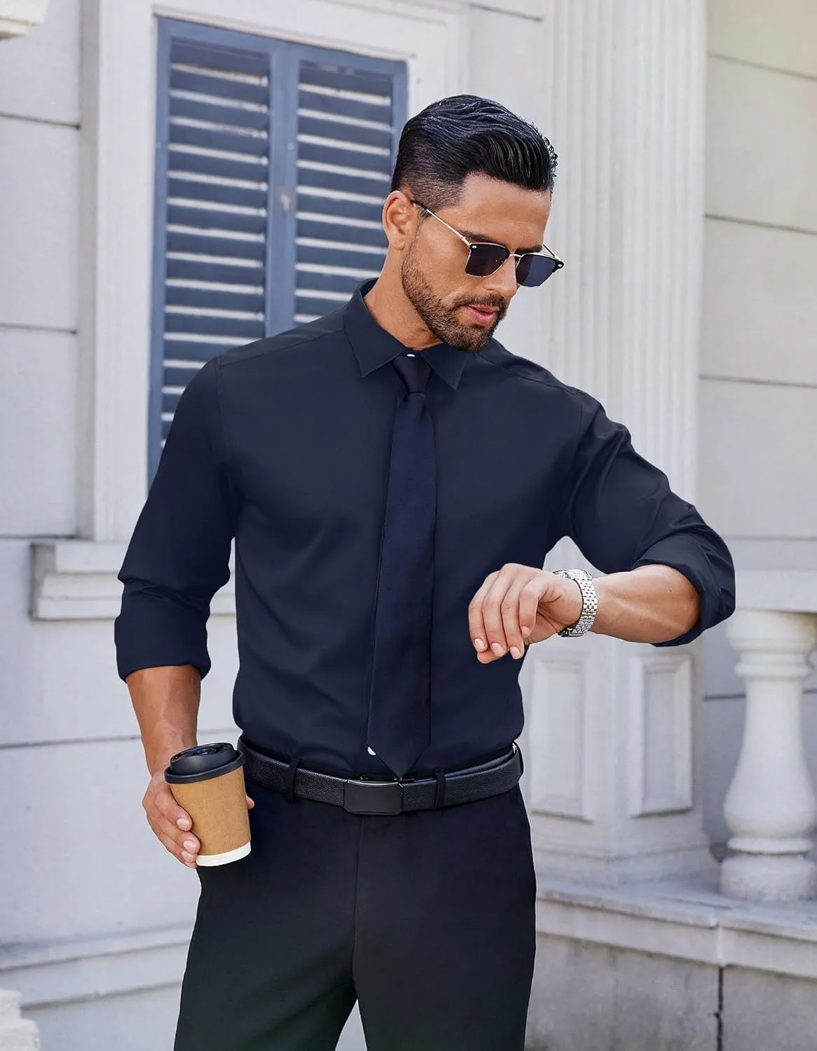 COOFANDY Mens Dress Shirt Long Sleeve Wrinkle Free Formal Shirts Business Casual Button Down Shirts