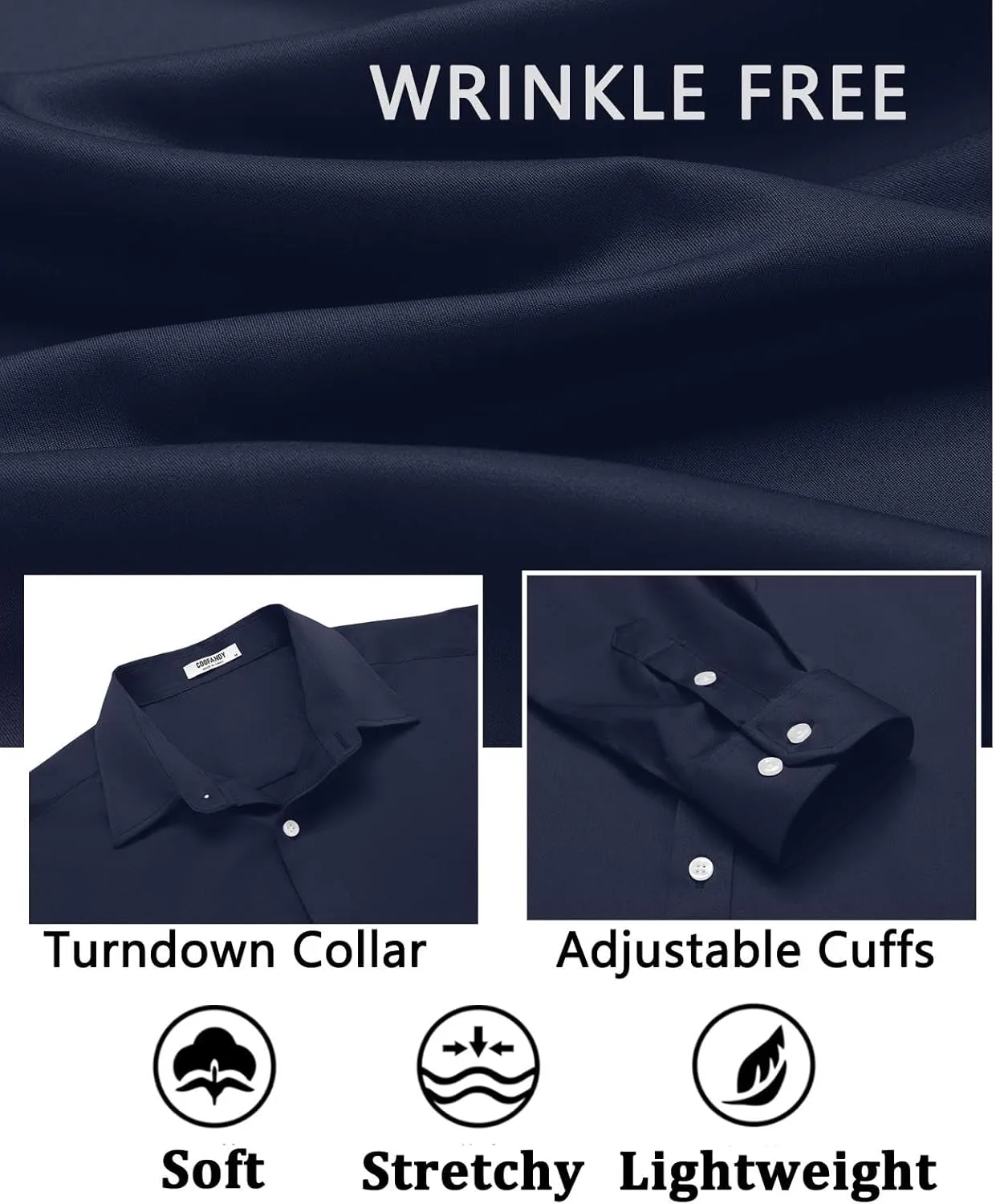 COOFANDY Mens Dress Shirt Long Sleeve Wrinkle Free Formal Shirts Business Casual Button Down Shirts