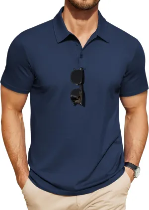 COOFANDY Men's Polo Shirts Short Sleeve Pique Jersey Golf Shirt Casual Summer Collared T-Shirts