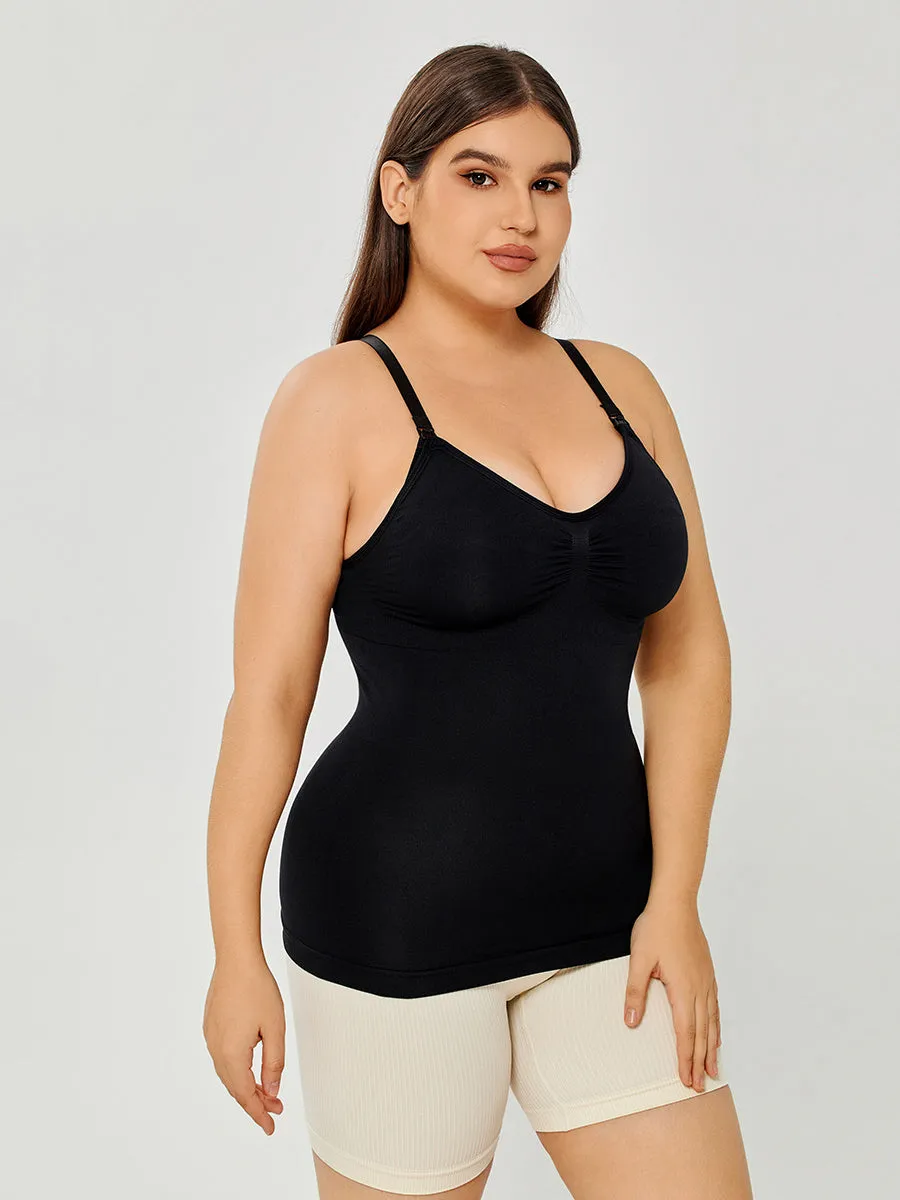 Cotton Shelf Bra Camisoles Adjustable Spaghetti Strap Tank Tops