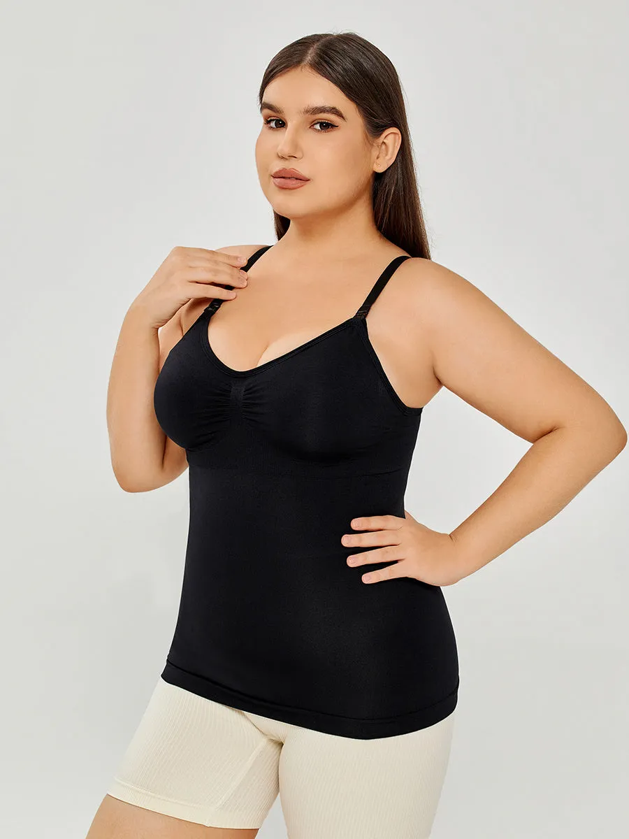 Cotton Shelf Bra Camisoles Adjustable Spaghetti Strap Tank Tops