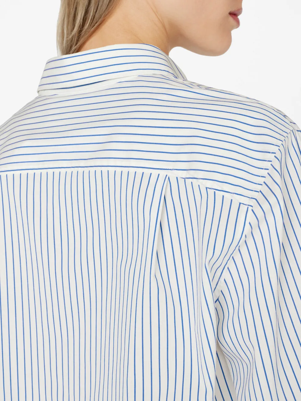 Cropped Wide Sleeve Shirt -- Cobalt Multi