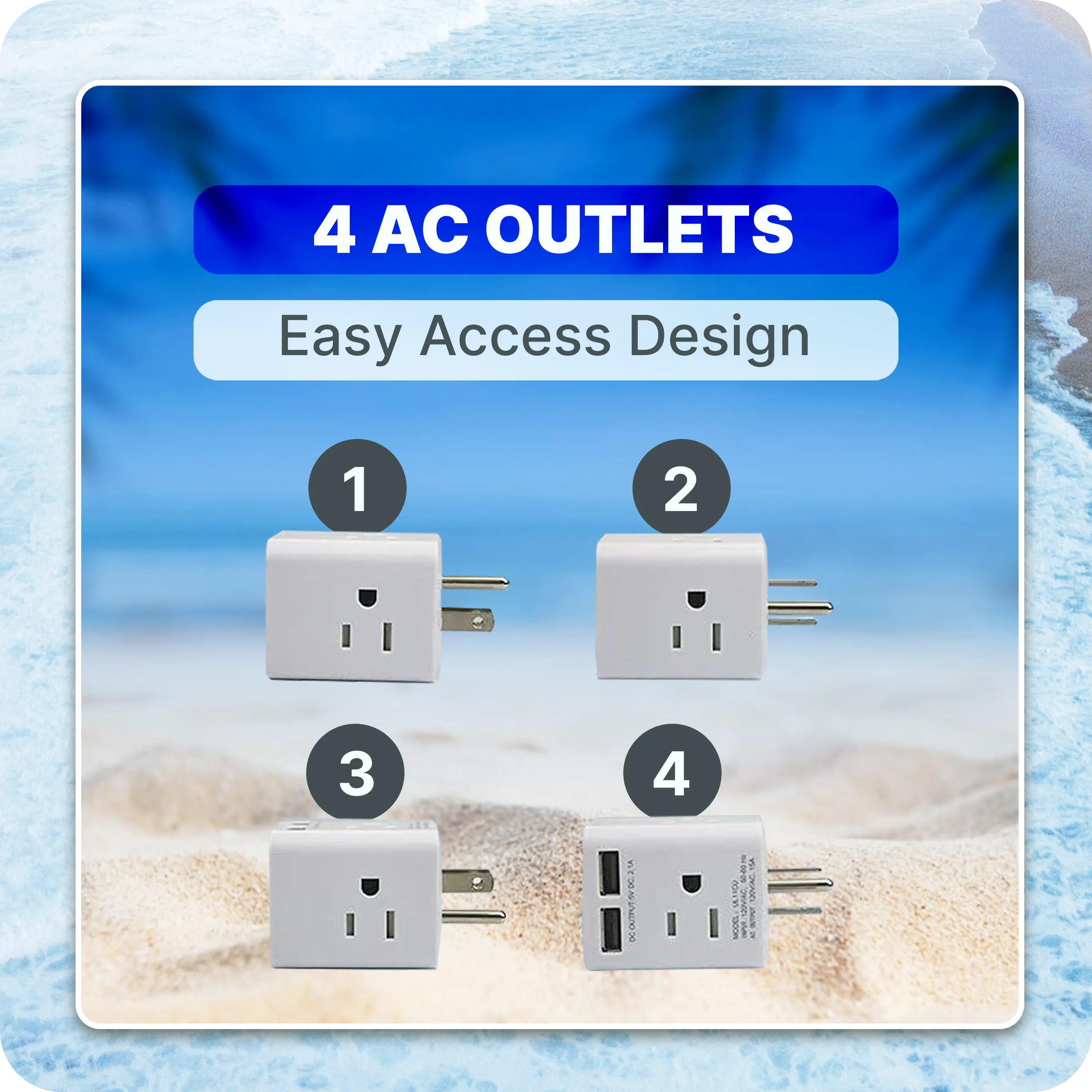 Cruise Essentials Portable Fan wall plug Bundle