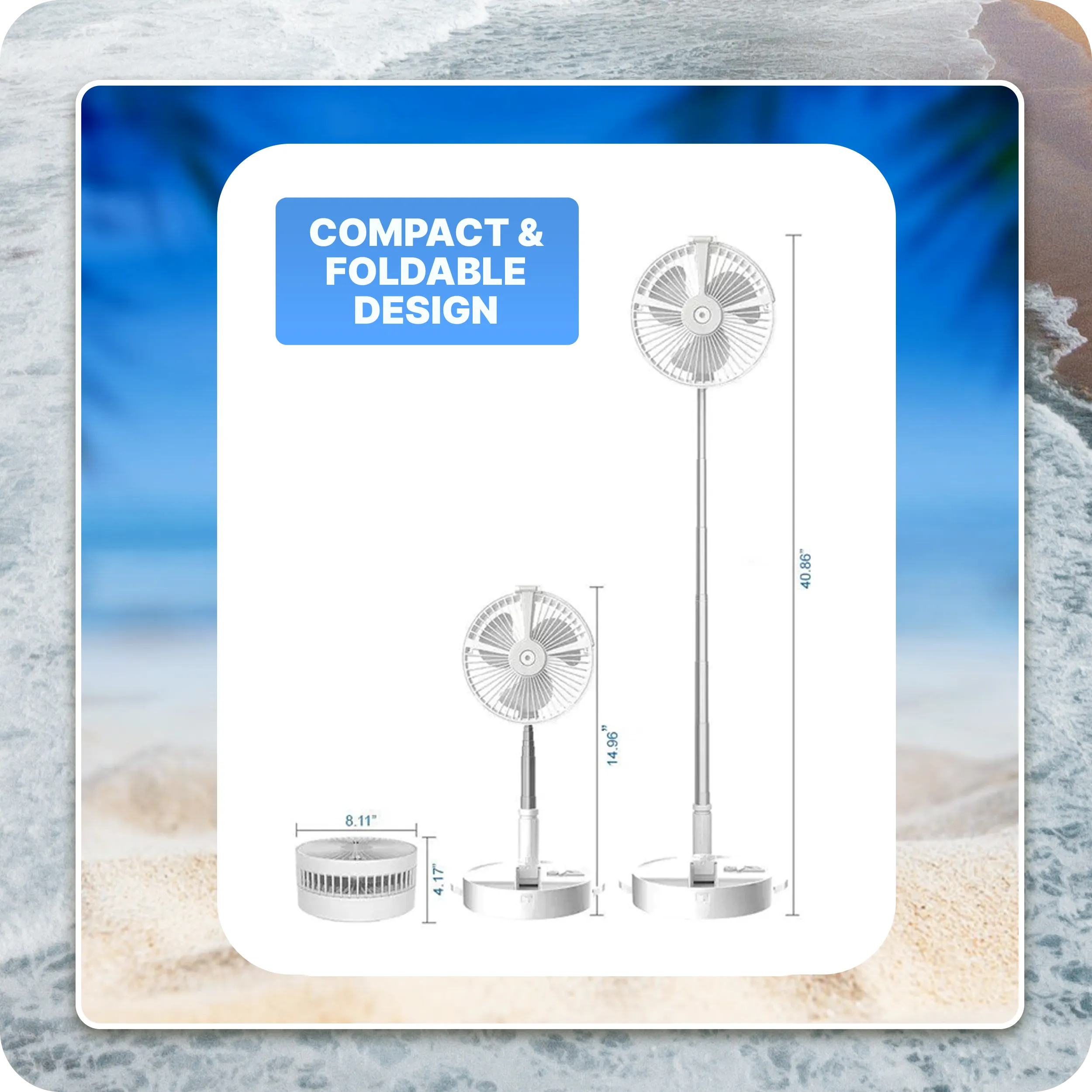 Cruise Essentials Portable Fan wall plug Bundle