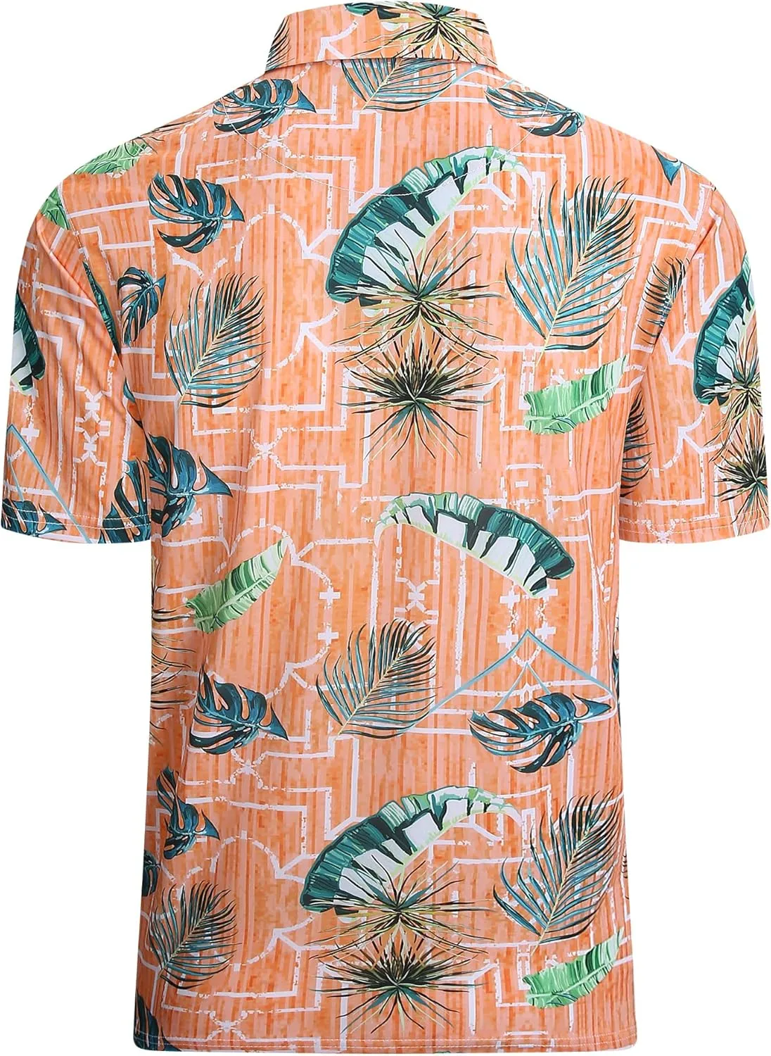 Damipow Mens Golf Shirts Dry Fit Polo Shirts Moisture Wicking Short Sleeve Hawaiian Polo Shirt
