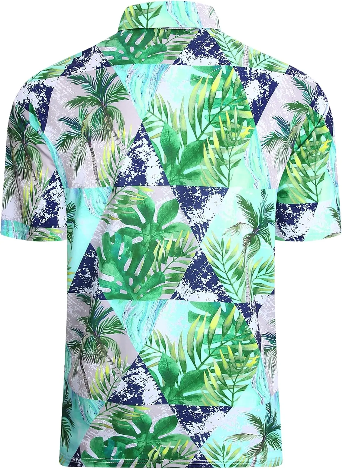 Damipow Mens Golf Shirts Dry Fit Polo Shirts Moisture Wicking Short Sleeve Hawaiian Polo Shirt