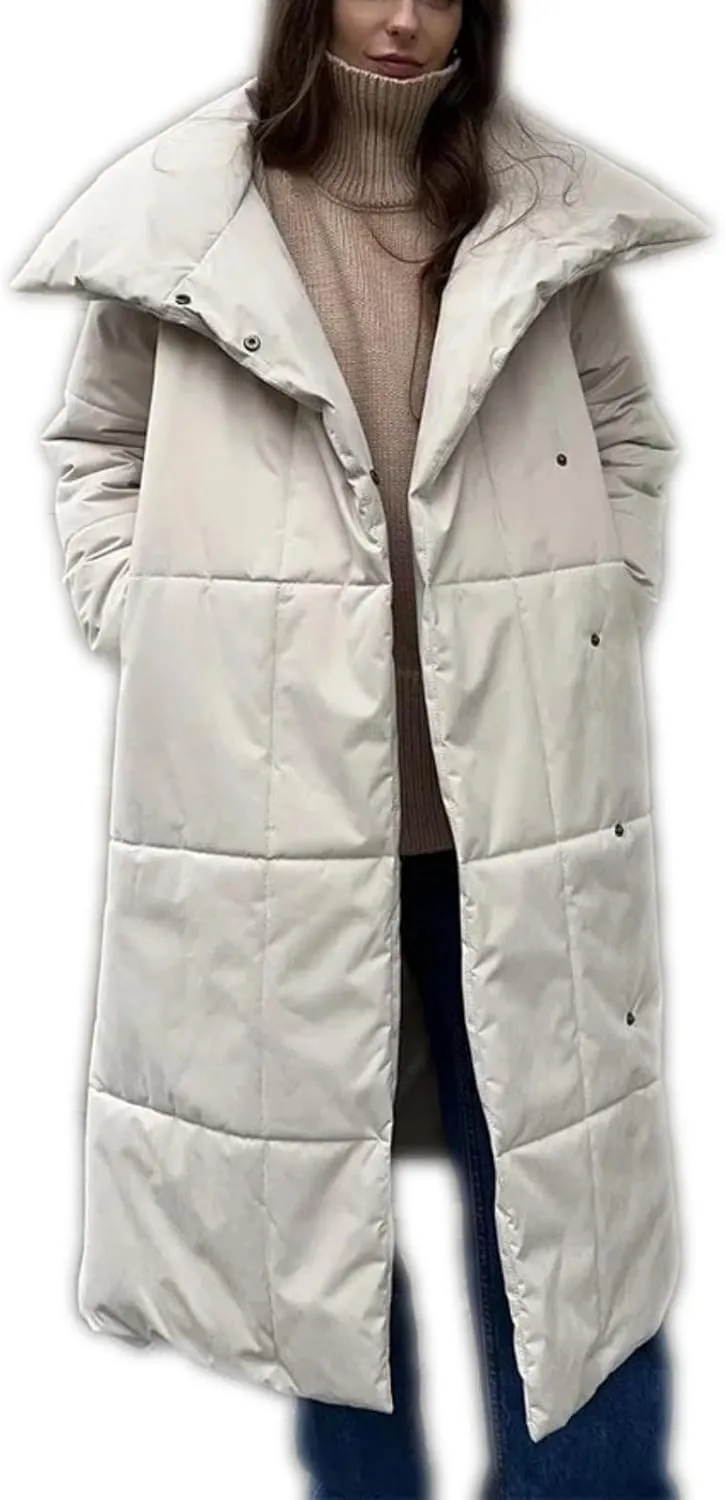 Dawery Women Loose Thicken Jackets Parkas Winter Coats Oversized Warm Long Belt Puffer Jackets Ladies Cotton Padded Jacket