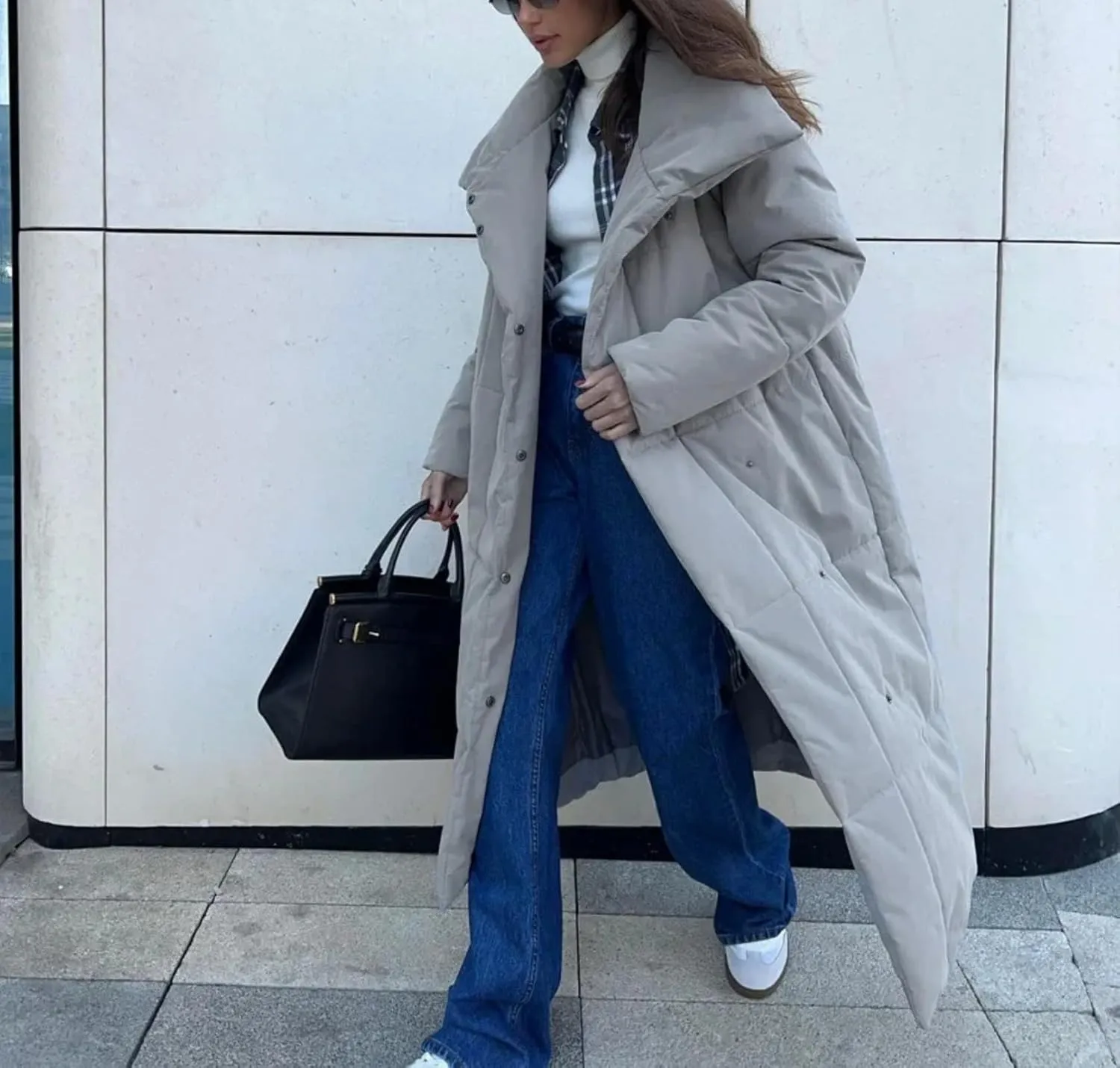 Dawery Women Loose Thicken Jackets Parkas Winter Coats Oversized Warm Long Belt Puffer Jackets Ladies Cotton Padded Jacket