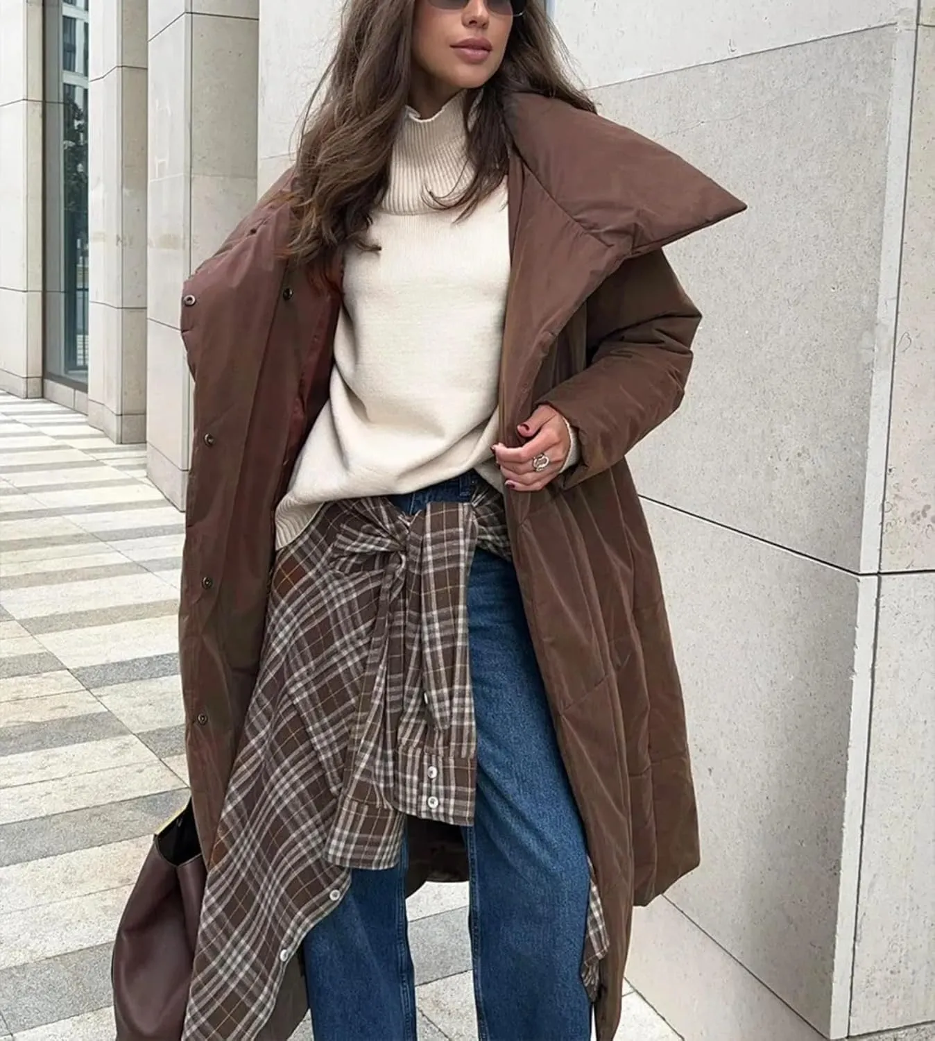 Dawery Women Loose Thicken Jackets Parkas Winter Coats Oversized Warm Long Belt Puffer Jackets Ladies Cotton Padded Jacket