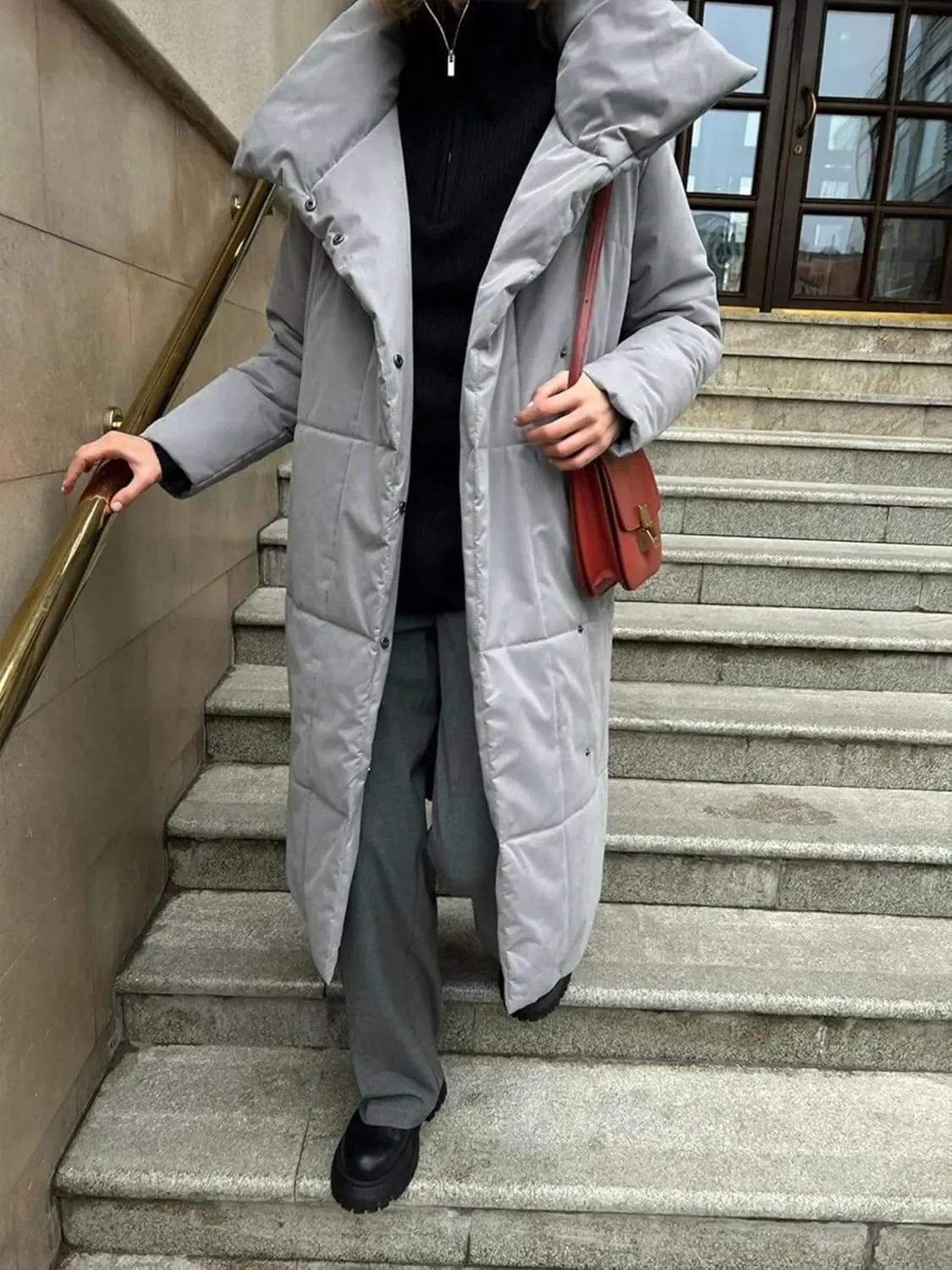 Dawery Women Loose Thicken Jackets Parkas Winter Coats Oversized Warm Long Belt Puffer Jackets Ladies Cotton Padded Jacket
