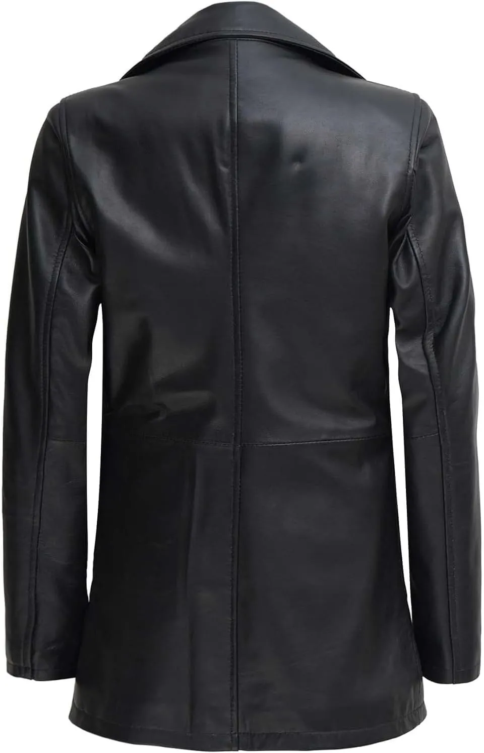 Decrum Leather Coat Women - Casual Car Coat Style 3/4 Length Real Lambskin Leather Jackets for Women