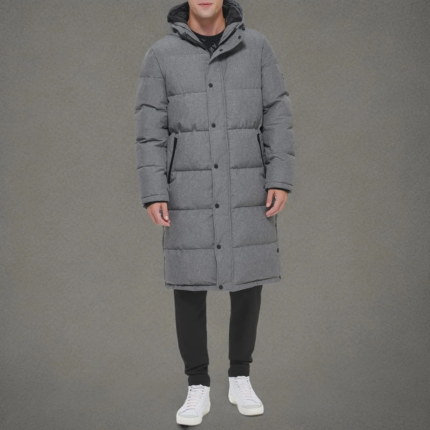 DKNY Arctic Cloth Hooded Extra Long Parka Jacket