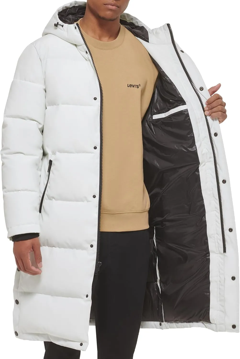 DKNY Arctic Cloth Hooded Extra Long Parka Jacket