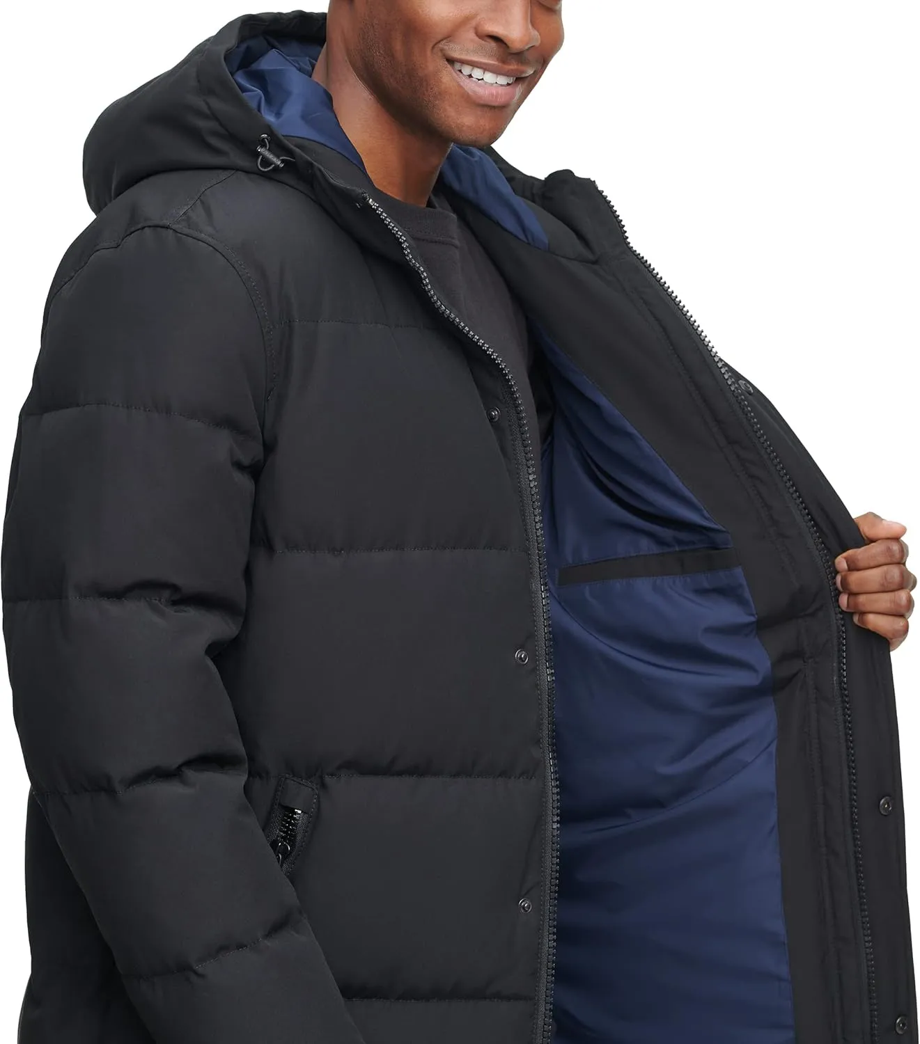 DKNY Arctic Cloth Hooded Extra Long Parka Jacket