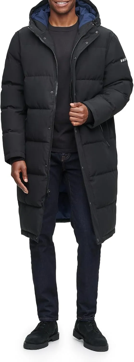 DKNY Arctic Cloth Hooded Extra Long Parka Jacket