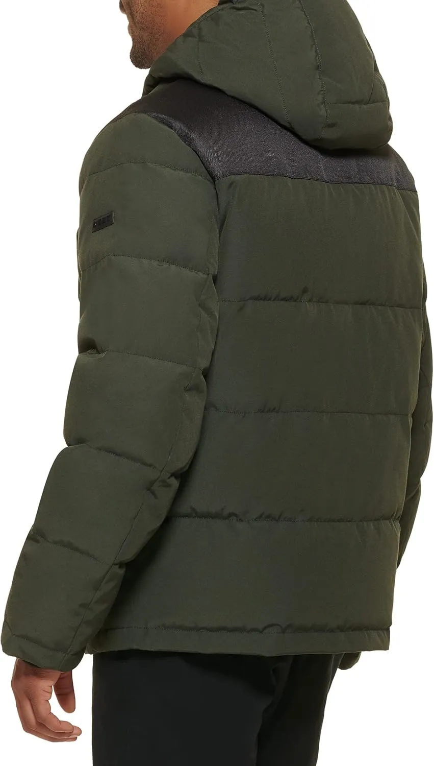 DKNY Mens Mixed Media Quilted Puffer Jacket
