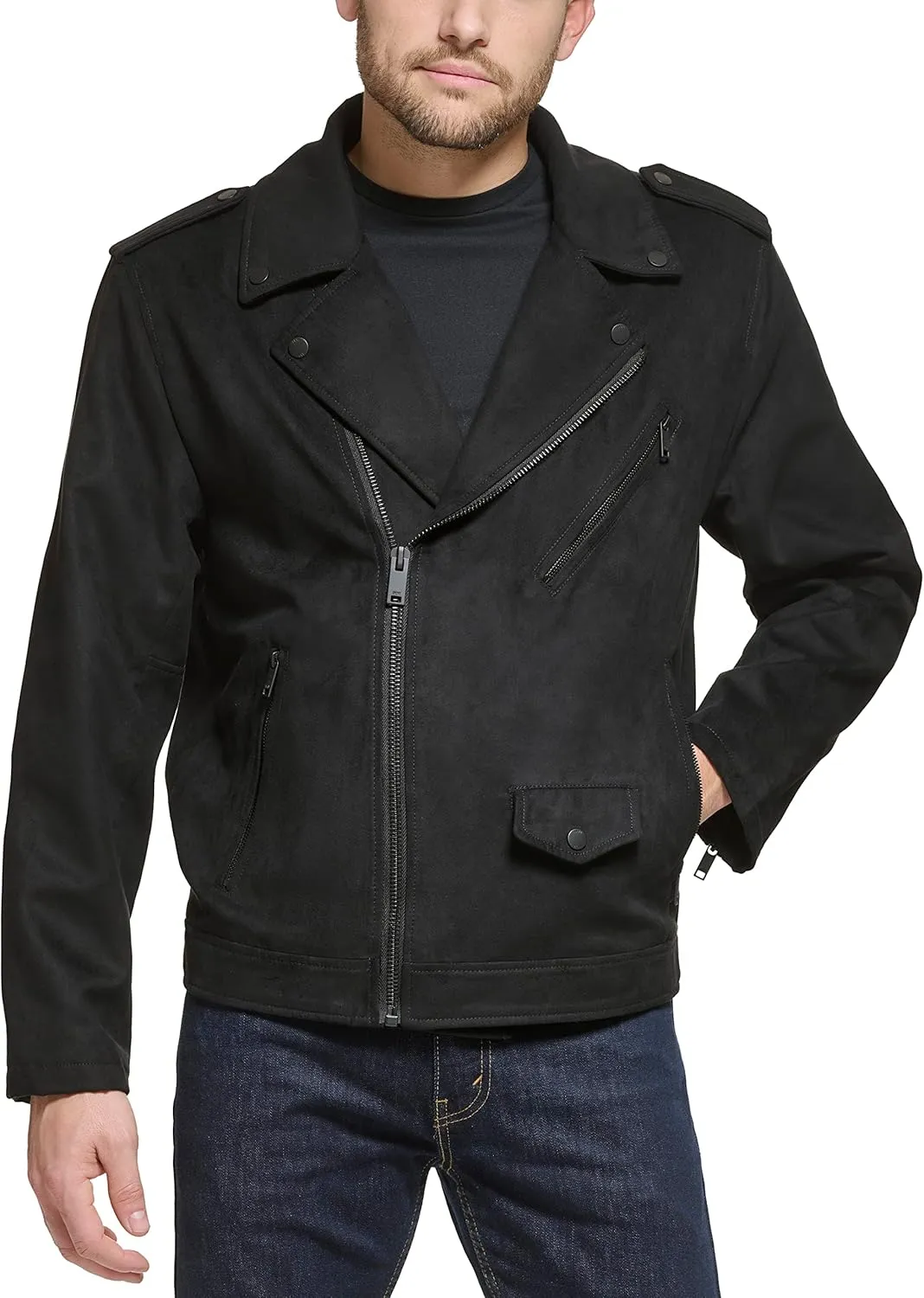 DKNY Men's Modern Motorcycle Jacket