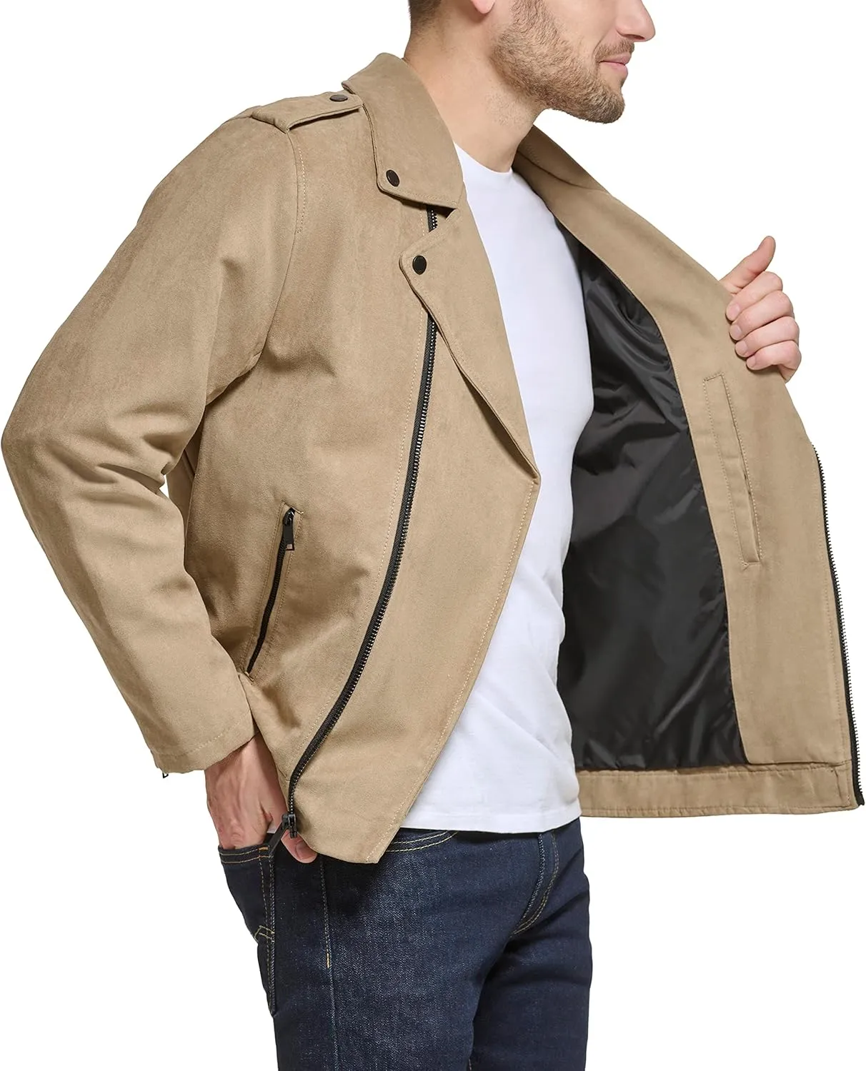DKNY Men's Modern Motorcycle Jacket
