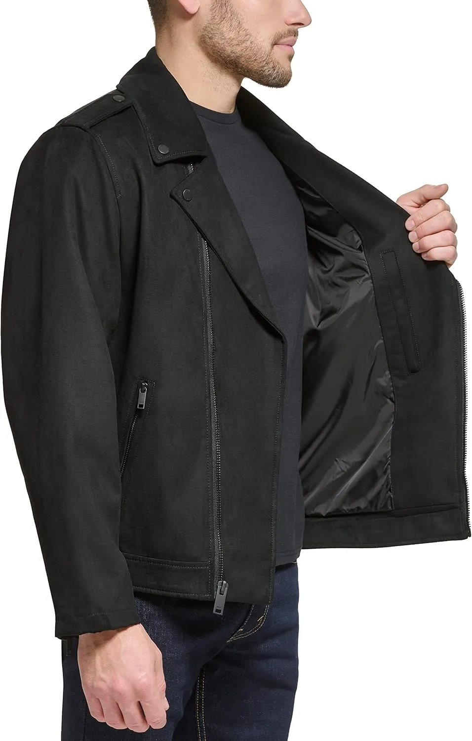 DKNY Men's Modern Motorcycle Jacket