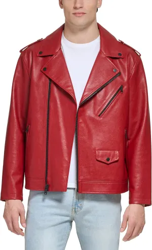 DKNY Men's Modern Motorcycle Jacket