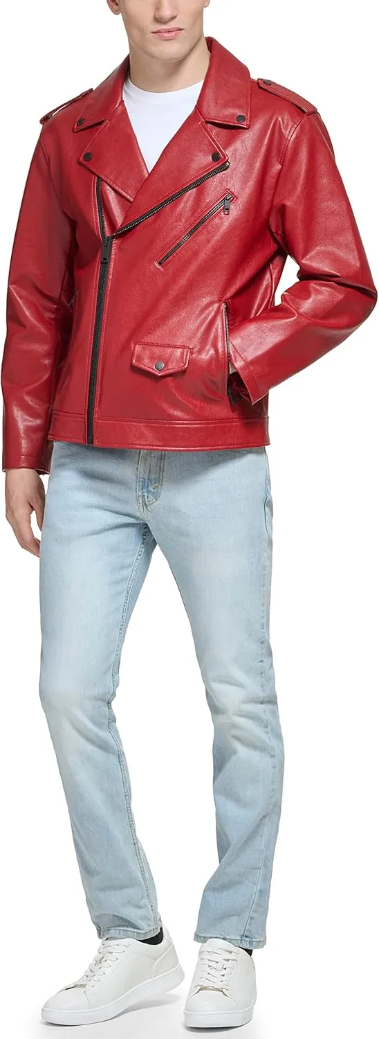 DKNY Men's Modern Motorcycle Jacket