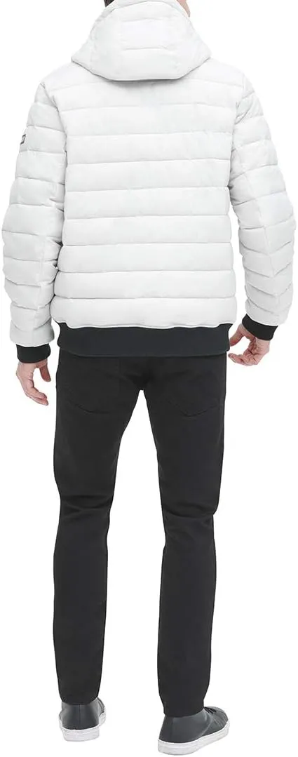 DKNY Men's Quilted Performance Hooded Bomber Jacket