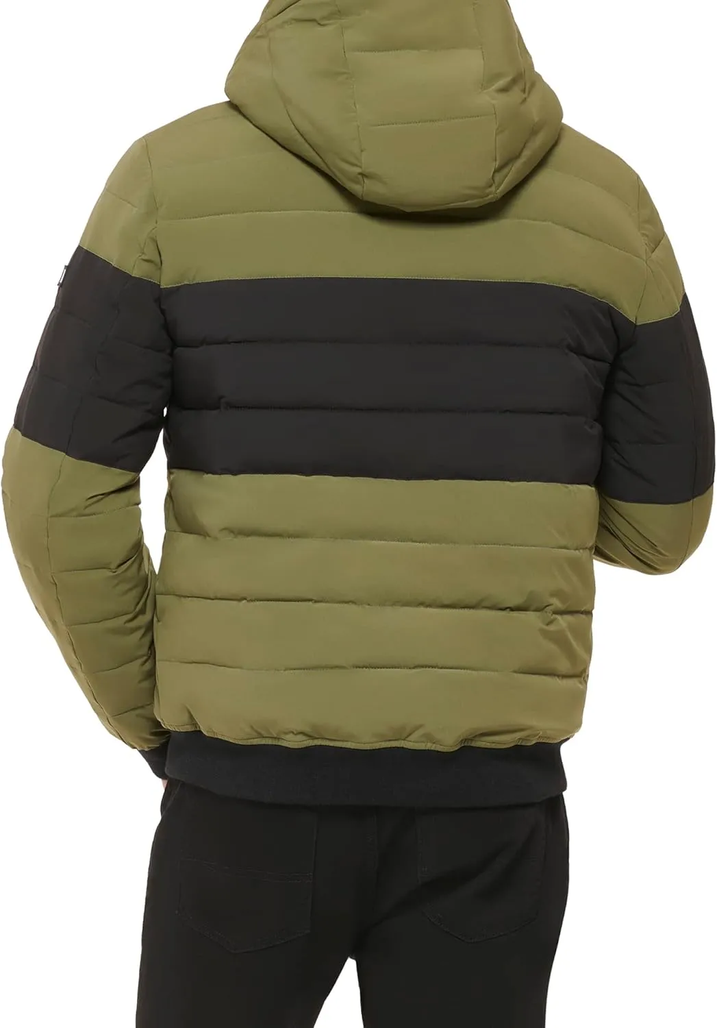 DKNY Men's Quilted Performance Hooded Bomber Jacket