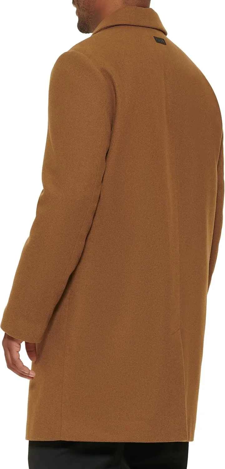 DKNY Men's Wool Blend Notch Collar Coat