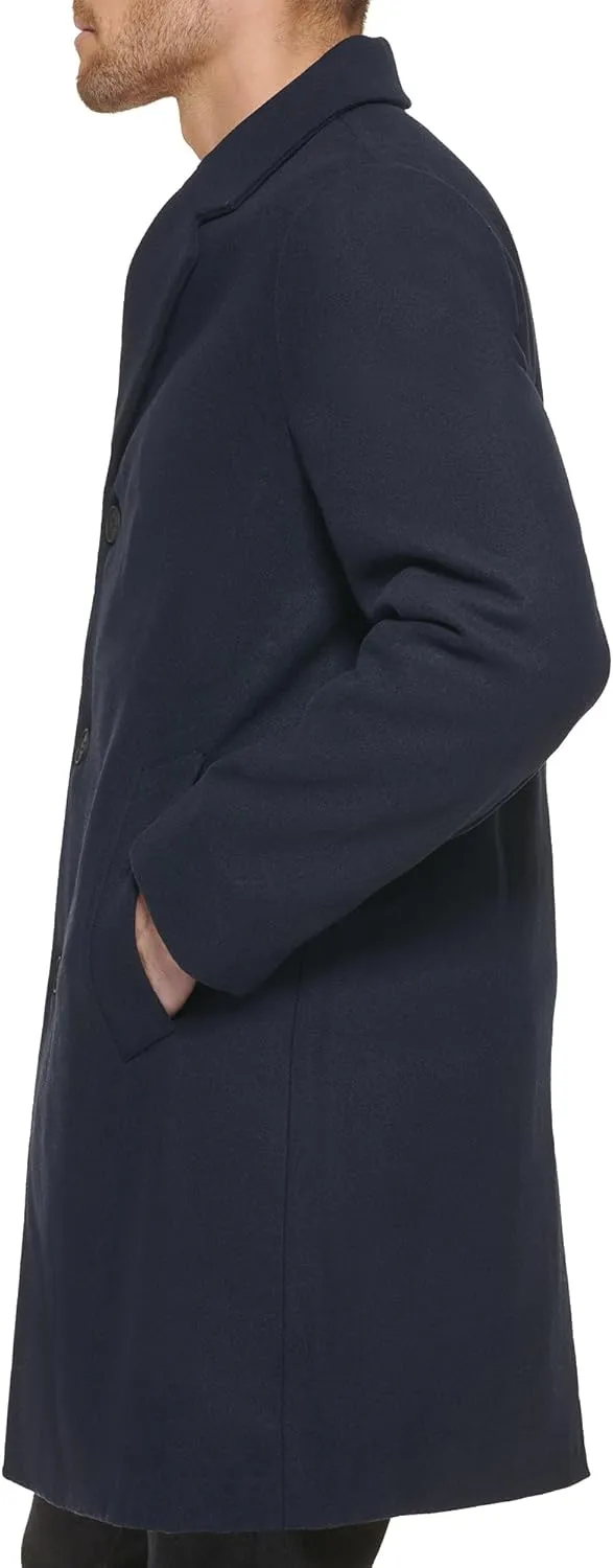 DKNY Men's Wool Blend Notch Collar Coat