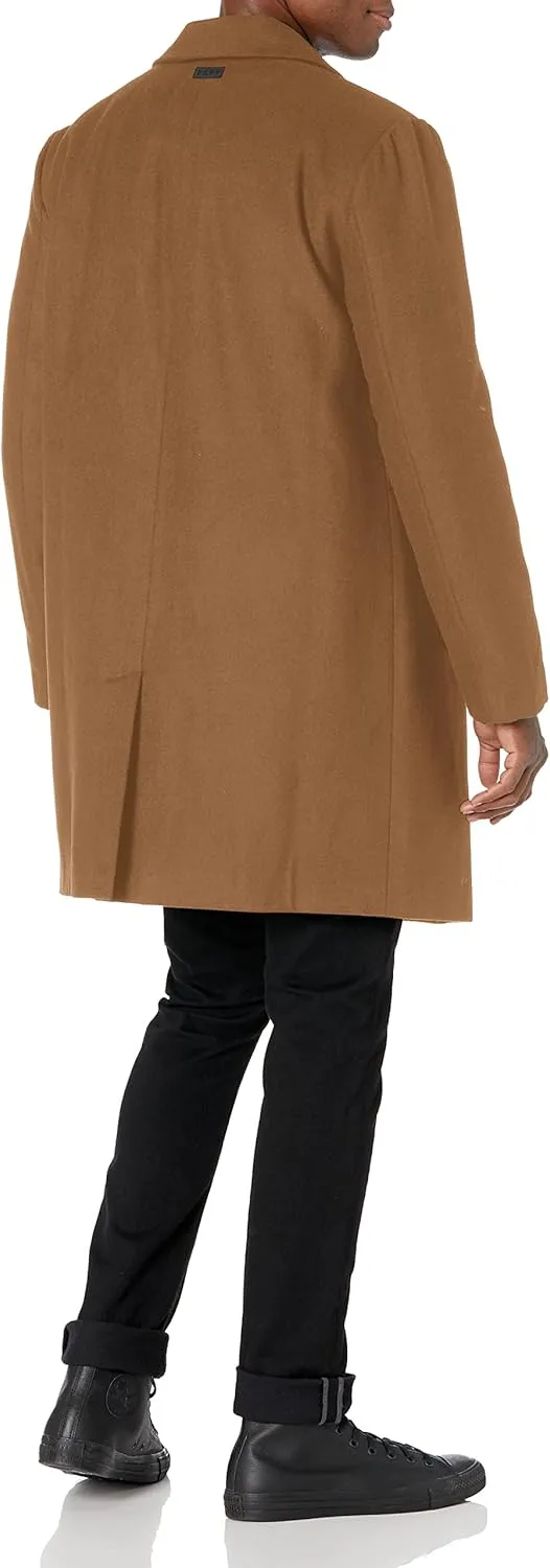 DKNY Men's Wool Blend Notch Collar Coat