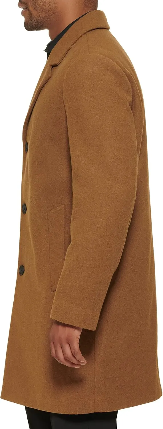 DKNY Men's Wool Blend Notch Collar Coat