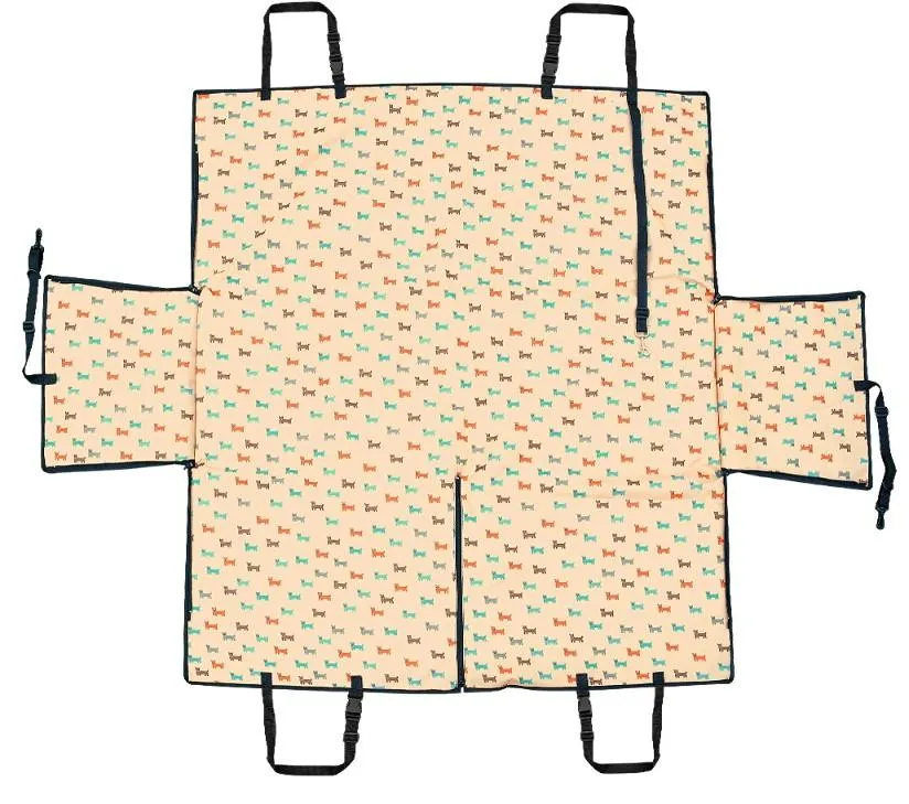 Dog's Printed Oxford Car Seat Cover