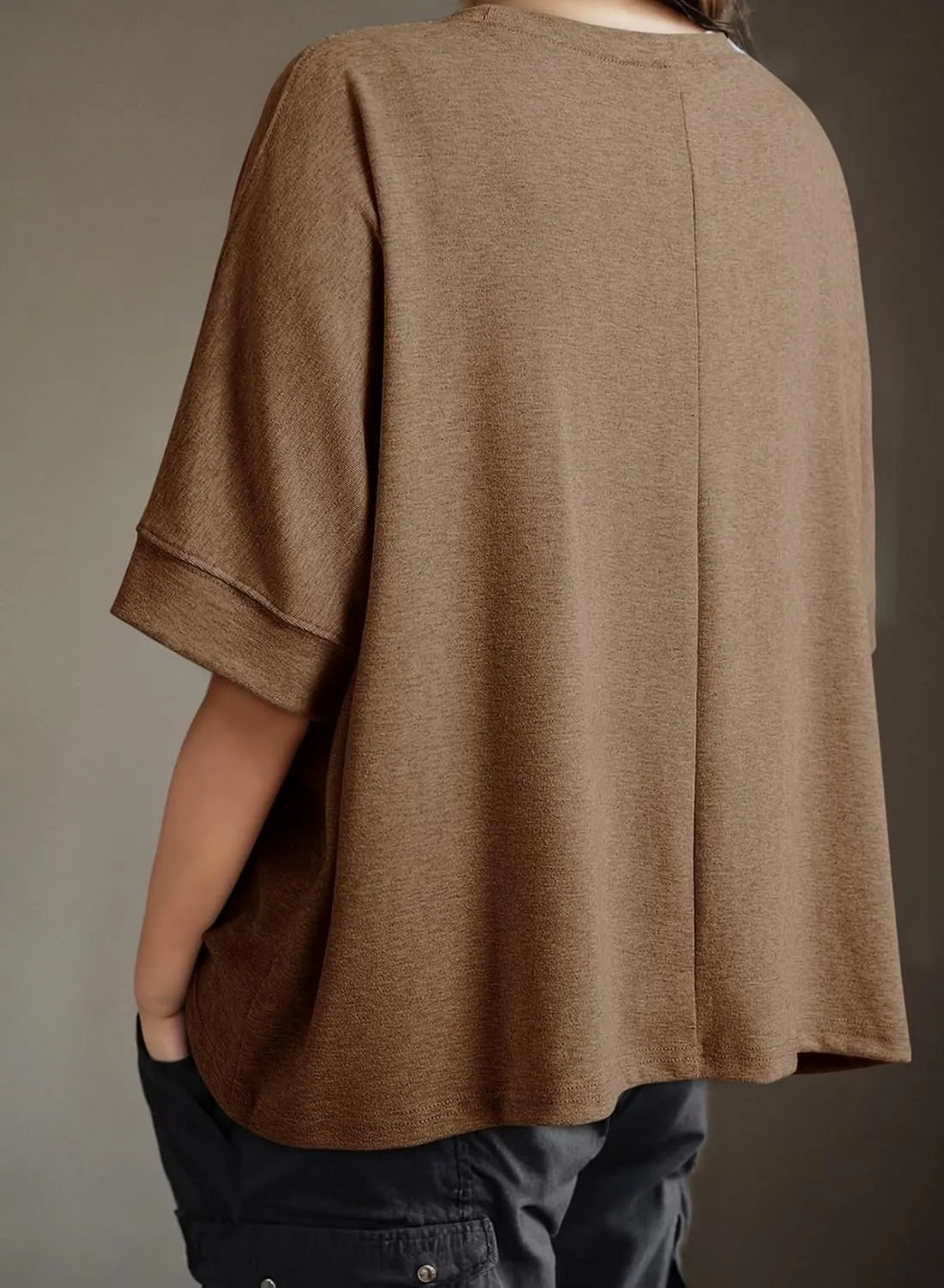 Dokotoo Summer Shirts 2025 Womens Solid T Shirts for Women Loose Oversized Tops Basic Tee