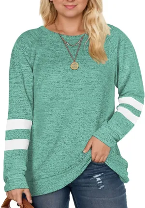 DOLNINE Plus Size Sweatshirts for Women Long Sleeve Oversized Tunic Tops