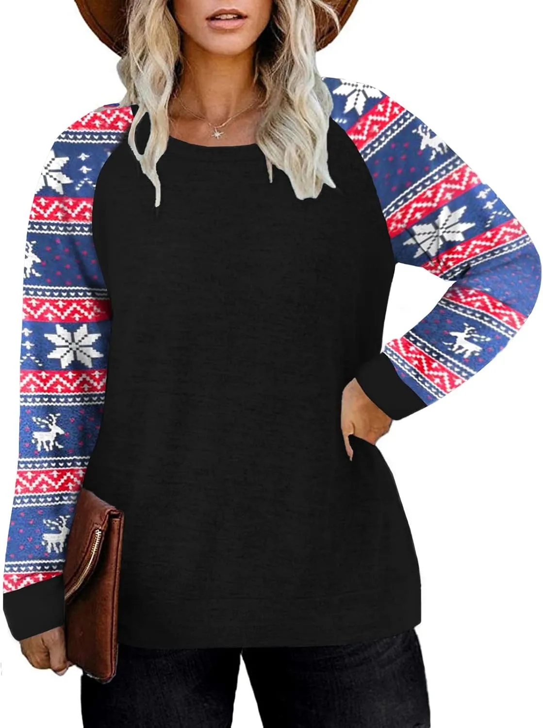 DOLNINE Plus Size Sweatshirts for Women Long Sleeve Oversized Tunic Tops