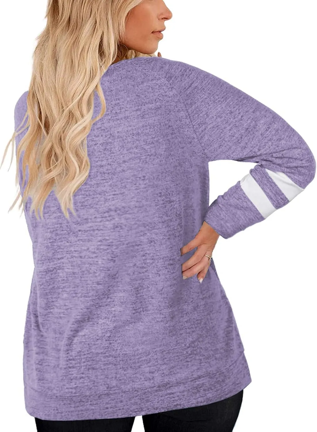 DOLNINE Plus Size Sweatshirts for Women Long Sleeve Oversized Tunic Tops