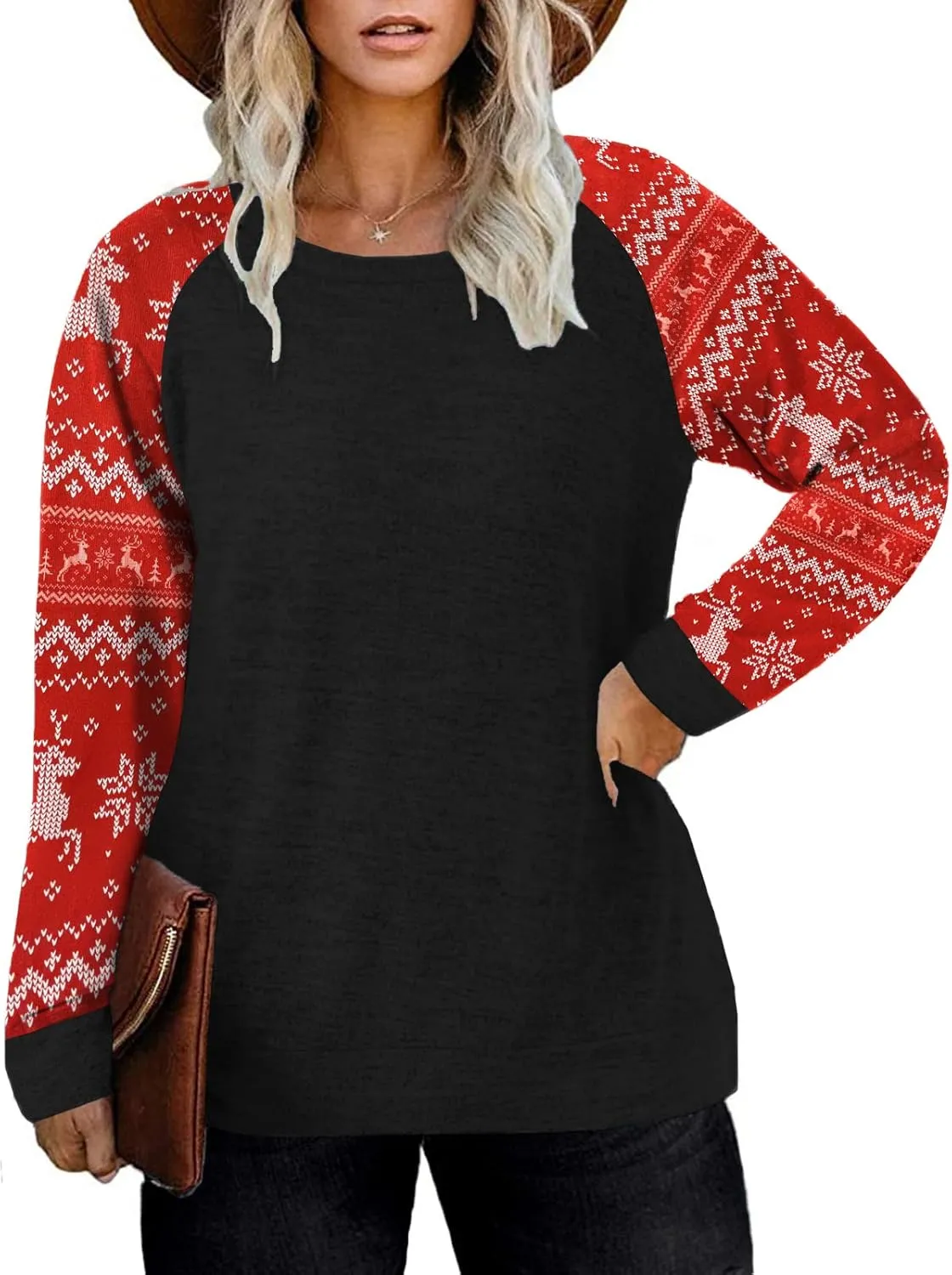 DOLNINE Plus Size Sweatshirts for Women Long Sleeve Oversized Tunic Tops