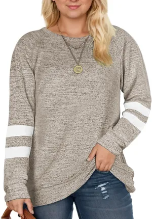 DOLNINE Plus Size Sweatshirts for Women Long Sleeve Oversized Tunic Tops